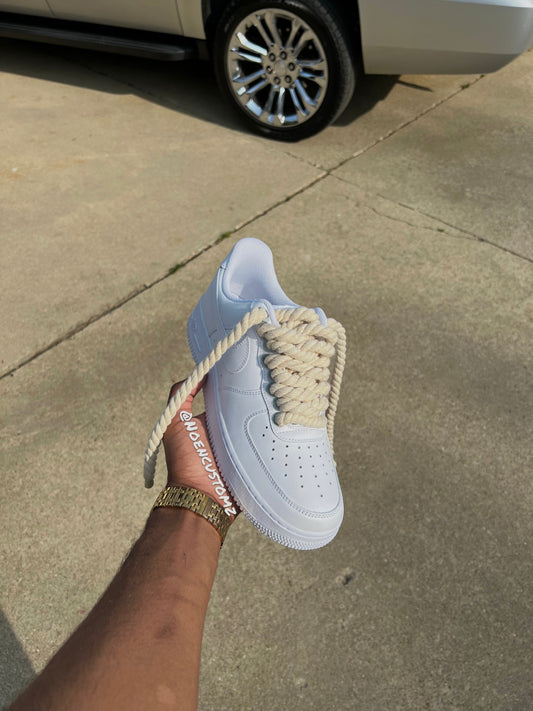 White w/ Cream Rope Laces